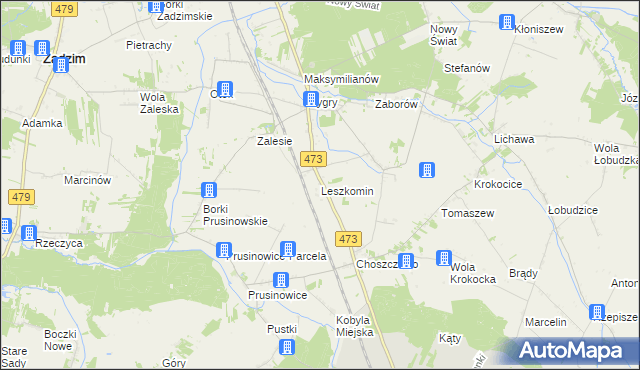 mapa Leszkomin, Leszkomin na mapie Targeo