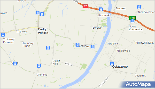 mapa Leszkowy, Leszkowy na mapie Targeo