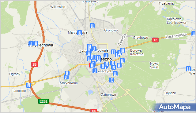 mapa Leszno, Leszno na mapie Targeo