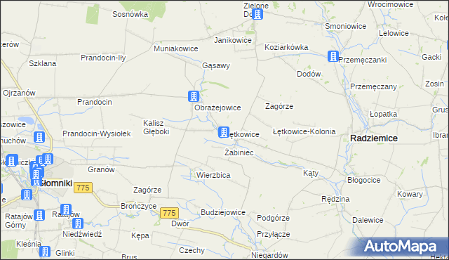 mapa Łętkowice, Łętkowice na mapie Targeo