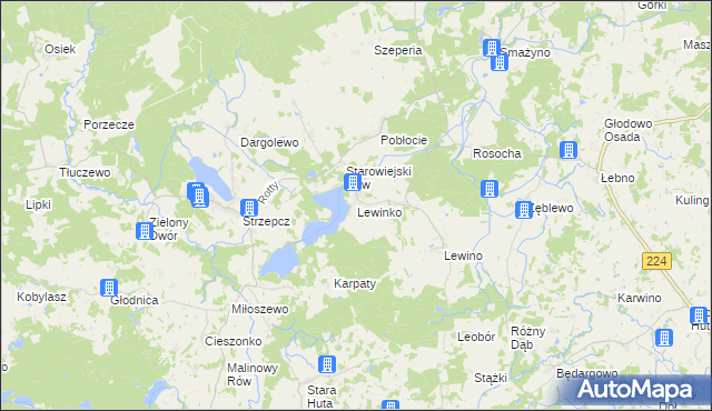 mapa Lewinko, Lewinko na mapie Targeo