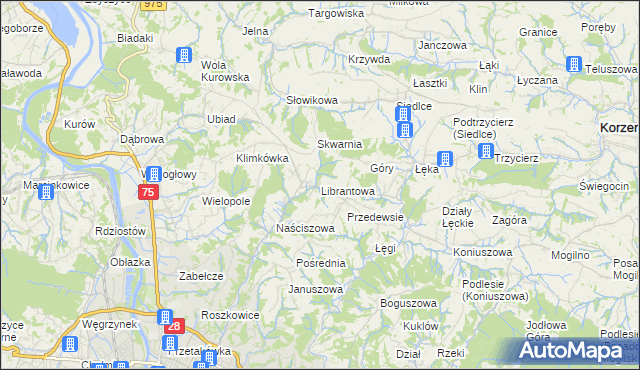 mapa Librantowa, Librantowa na mapie Targeo