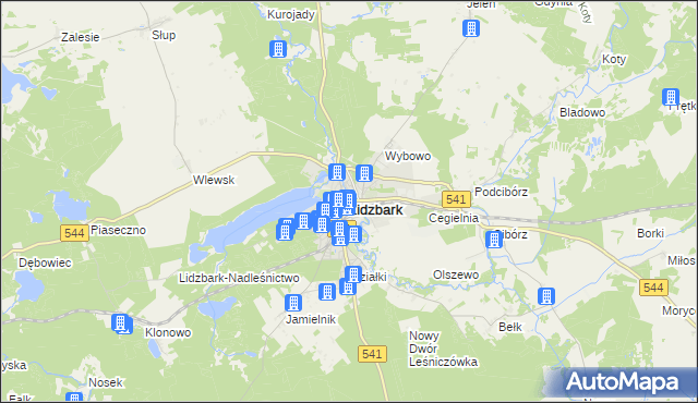 mapa Lidzbark, Lidzbark na mapie Targeo