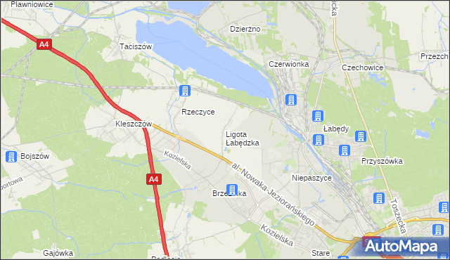 mapa Ligota Łabędzka, Ligota Łabędzka na mapie Targeo