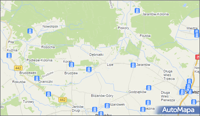 mapa Lipe Trzecie, Lipe Trzecie na mapie Targeo