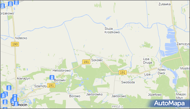 mapa Lipia Góra gmina Szamocin, Lipia Góra gmina Szamocin na mapie Targeo