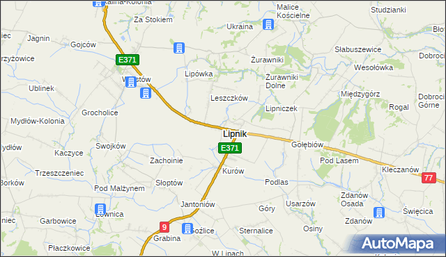 mapa Lipnik powiat opatowski, Lipnik powiat opatowski na mapie Targeo