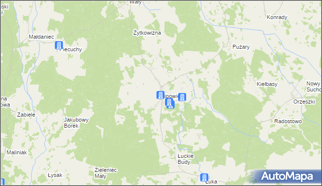 mapa Lipowiec gmina Szczytno, Lipowiec gmina Szczytno na mapie Targeo