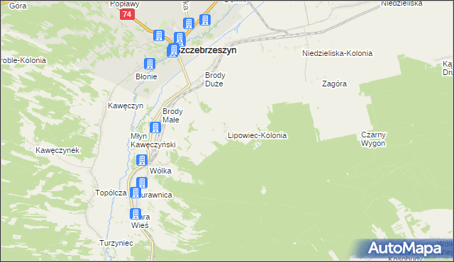 mapa Lipowiec-Kolonia, Lipowiec-Kolonia na mapie Targeo
