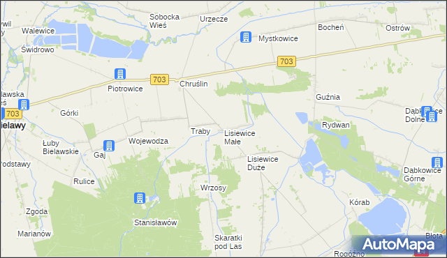 mapa Lisiewice Małe, Lisiewice Małe na mapie Targeo