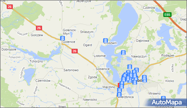 mapa Listomie, Listomie na mapie Targeo