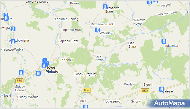 mapa Liza Nowa, Liza Nowa na mapie Targeo