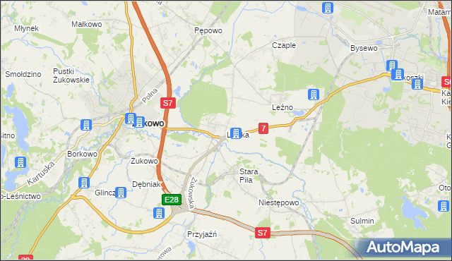 mapa Lniska, Lniska na mapie Targeo