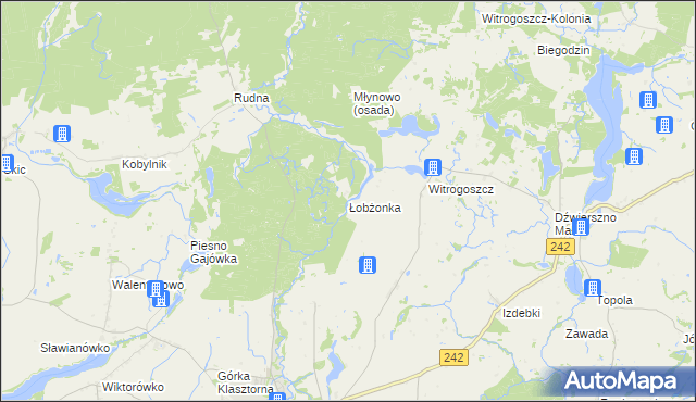 mapa Łobżonka, Łobżonka na mapie Targeo