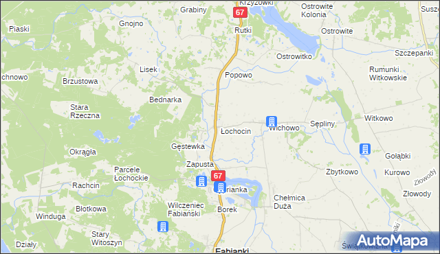 mapa Łochocin, Łochocin na mapie Targeo