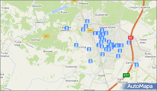 mapa Łomia, Łomia na mapie Targeo