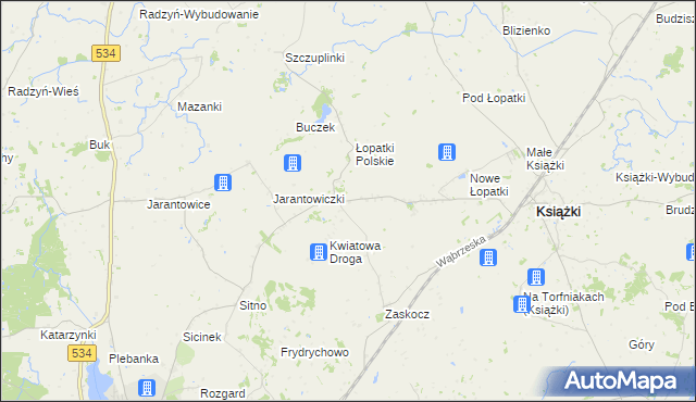 mapa Łopatki gmina Książki, Łopatki gmina Książki na mapie Targeo