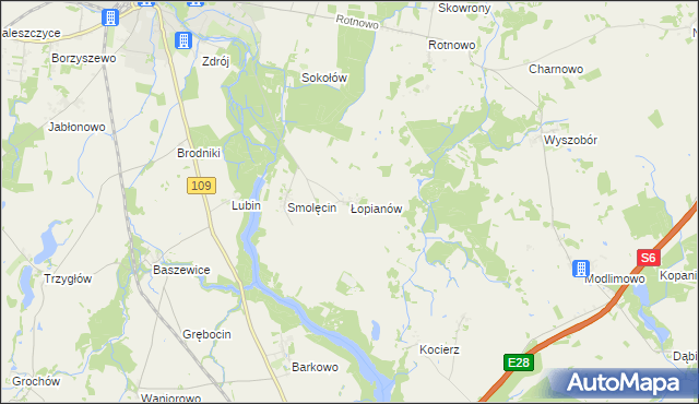 mapa Łopianów, Łopianów na mapie Targeo