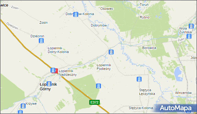 mapa Łopiennik Dolny, Łopiennik Dolny na mapie Targeo
