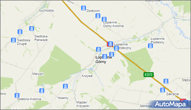 mapa Łopiennik Górny, Łopiennik Górny na mapie Targeo