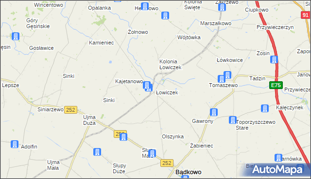 mapa Łowiczek, Łowiczek na mapie Targeo