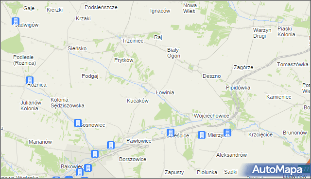 mapa Łowinia, Łowinia na mapie Targeo