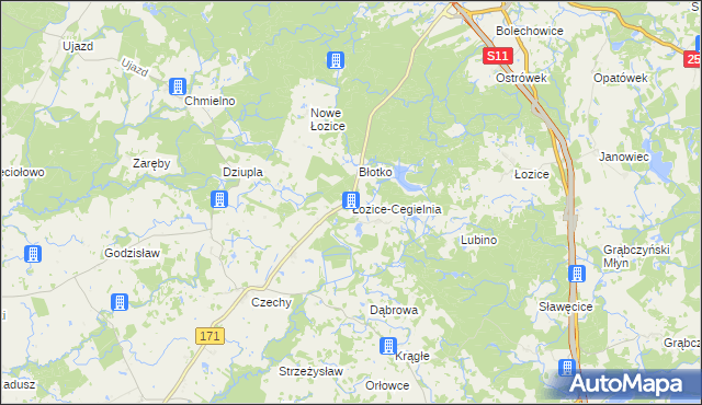 mapa Łozice-Cegielnia, Łozice-Cegielnia na mapie Targeo