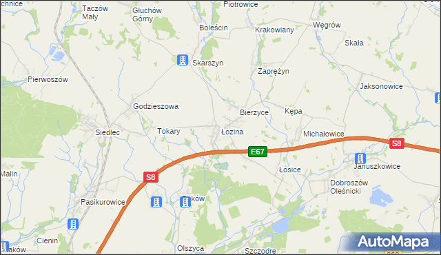 mapa Łozina, Łozina na mapie Targeo