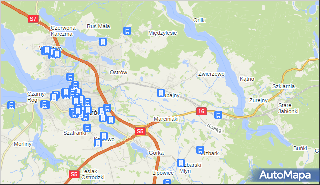 mapa Lubajny, Lubajny na mapie Targeo