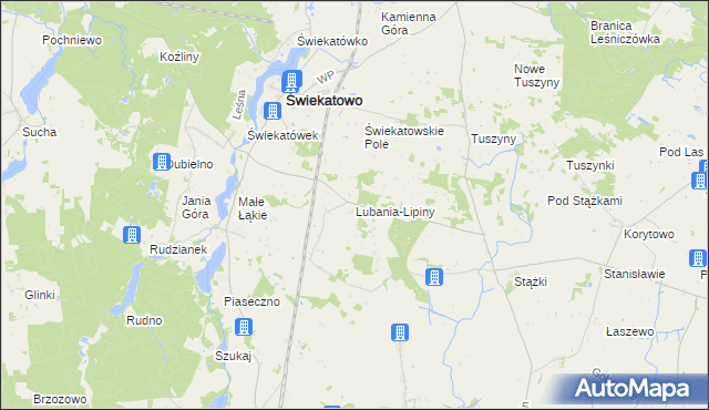 mapa Lubania-Lipiny, Lubania-Lipiny na mapie Targeo