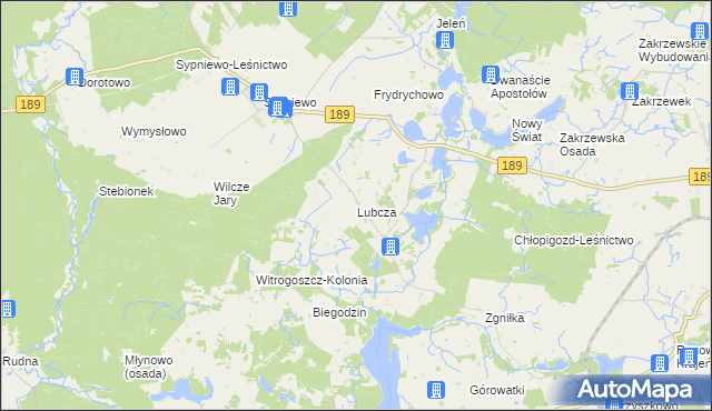 mapa Lubcza gmina Więcbork, Lubcza gmina Więcbork na mapie Targeo