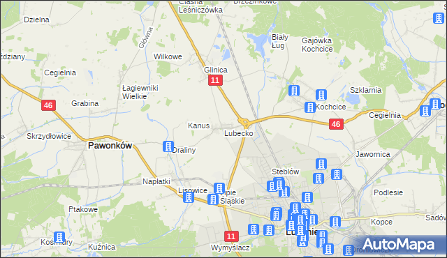 mapa Lubecko, Lubecko na mapie Targeo