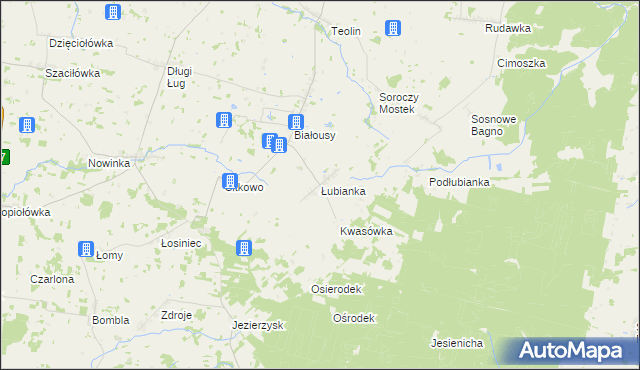 mapa Łubianka gmina Janów, Łubianka gmina Janów na mapie Targeo