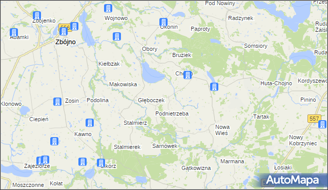 mapa Lubianki, Lubianki na mapie Targeo