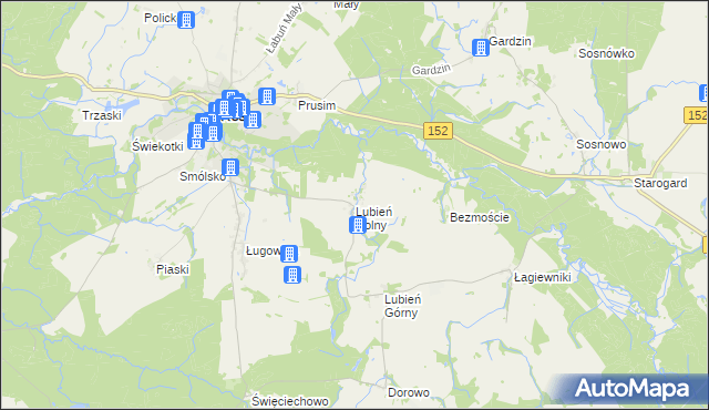 mapa Lubień Dolny, Lubień Dolny na mapie Targeo