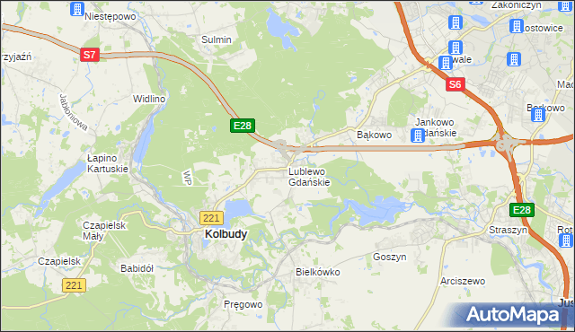 mapa Lublewo Gdańskie, Lublewo Gdańskie na mapie Targeo