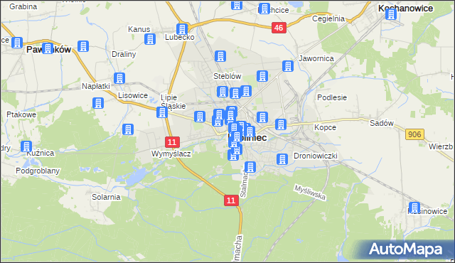 mapa Lubliniec, Lubliniec na mapie Targeo