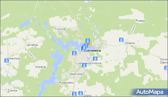 mapa Lubniewice, Lubniewice na mapie Targeo