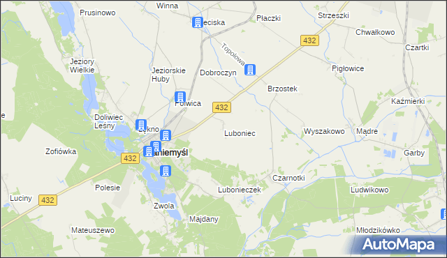 mapa Luboniec, Luboniec na mapie Targeo