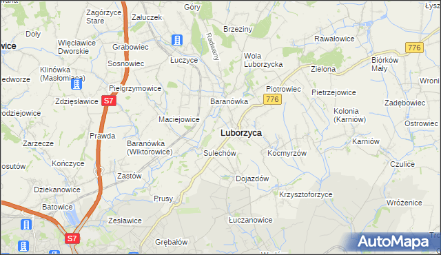 mapa Luborzyca, Luborzyca na mapie Targeo