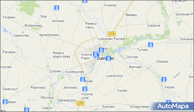 mapa Lubraniec, Lubraniec na mapie Targeo