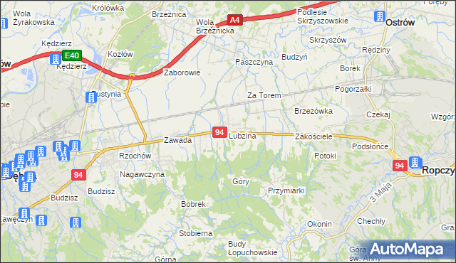 mapa Lubzina, Lubzina na mapie Targeo
