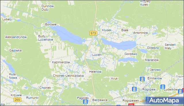 mapa Lucień, Lucień na mapie Targeo