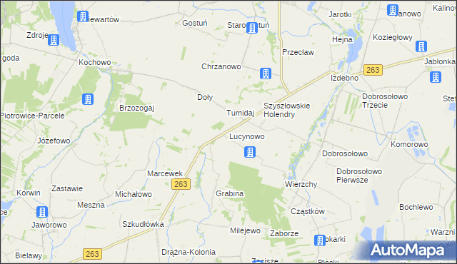 mapa Lucynowo gmina Ostrowite, Lucynowo gmina Ostrowite na mapie Targeo