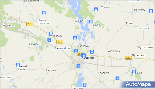 mapa Ludkowo gmina Pakość, Ludkowo gmina Pakość na mapie Targeo