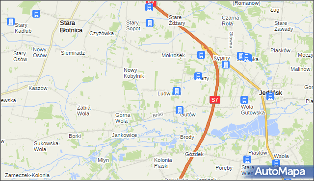 mapa Ludwików gmina Jedlińsk, Ludwików gmina Jedlińsk na mapie Targeo