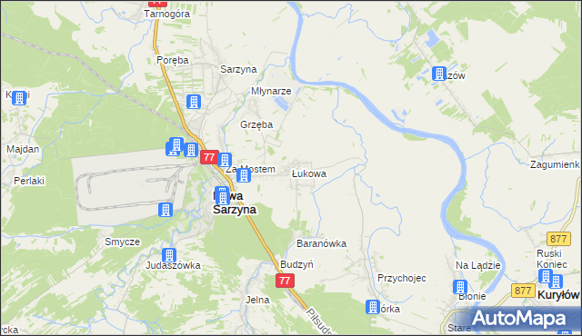 mapa Łukowa gmina Nowa Sarzyna, Łukowa gmina Nowa Sarzyna na mapie Targeo