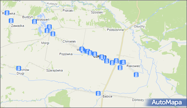 mapa Łukowa powiat biłgorajski, Łukowa powiat biłgorajski na mapie Targeo