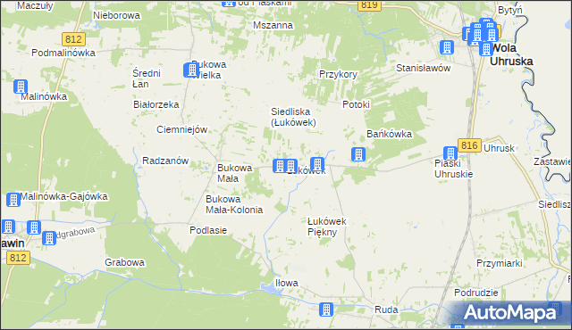 mapa Łukówek, Łukówek na mapie Targeo