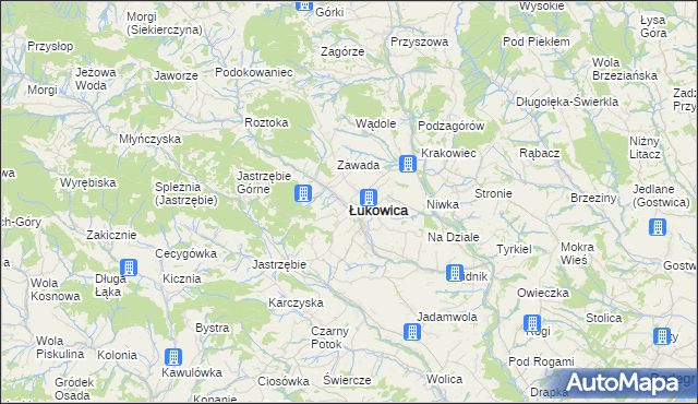 mapa Łukowica, Łukowica na mapie Targeo